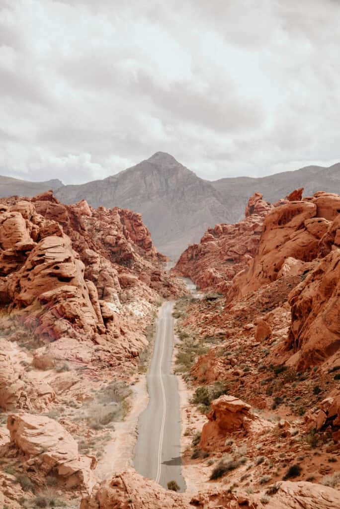 Valley of Fire state park in Nevada. The photo is of the famous Mouse Tank Road.